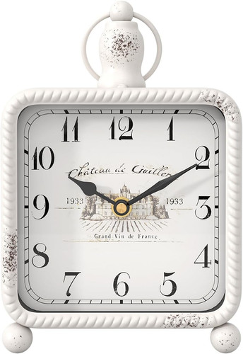 Vintage white table clock - vintage,